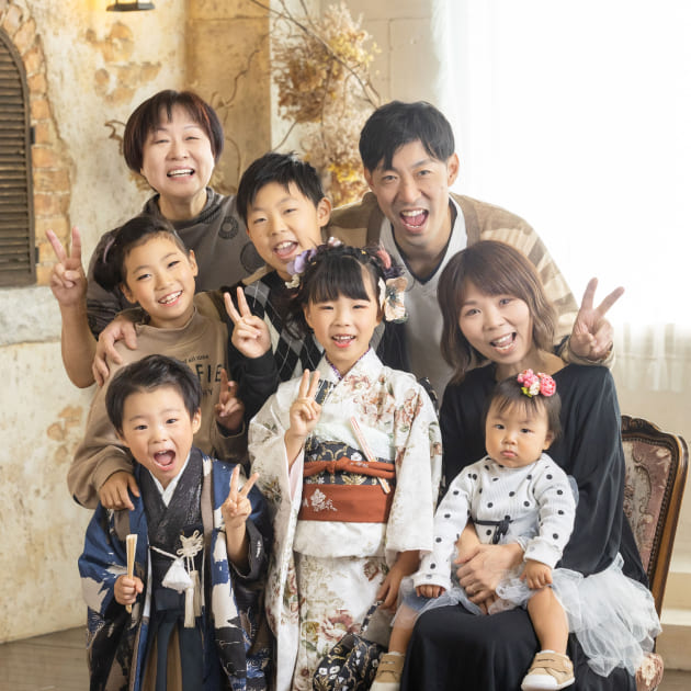 七五三家族写真