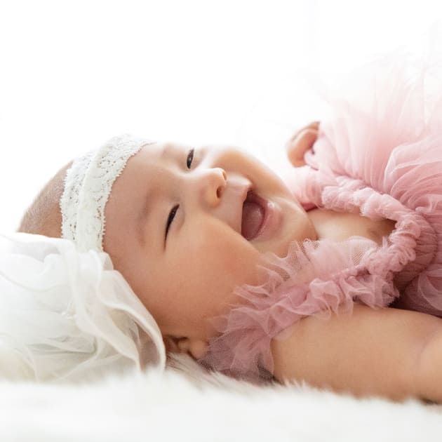 お宮参り撮影　笑顔の女の子