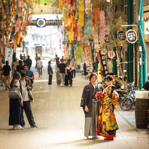 ウェディングフォト商店街で和装フォト