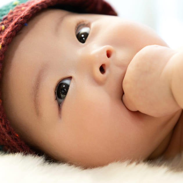 お宮参り撮影赤ちゃんアップ